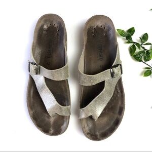 Mephisto Helen Metallic Thong Cork Sandals